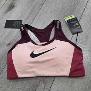 Nike Women's Blush and Maroon Sports Bra